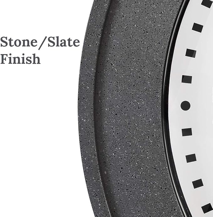 Presentime & Co. 20" Bradford Indoor/Outdoor Farmhouse Clock with Weather Station, Gray Stone Finish