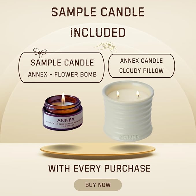 Scented Luxury Citronella Candles outdoor, Mosquito Bug Repellent | Handmade Ceramic Jars, Soy Wax | Cloudy Pillow - Fig Leaf & Lemon, Large Natural Candle | Non Toxic, 2 Wicks, Reusable Big Beige Jar
