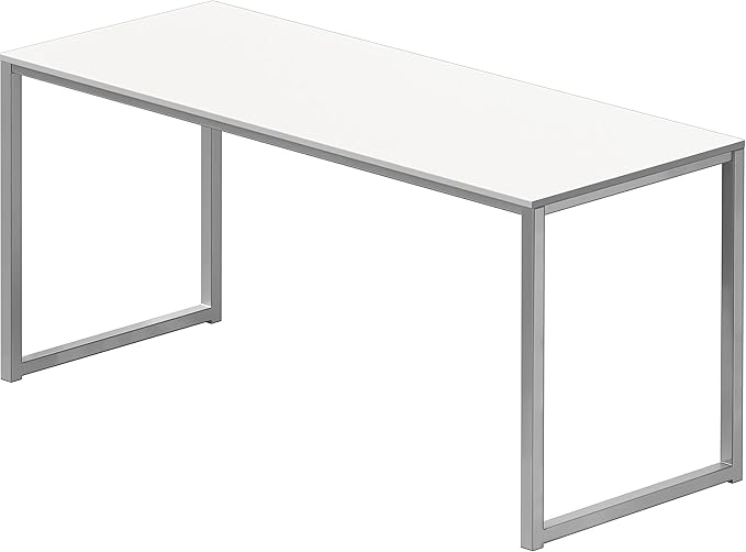 SHW Mission 55-Inch Home Office Computer Desk, White