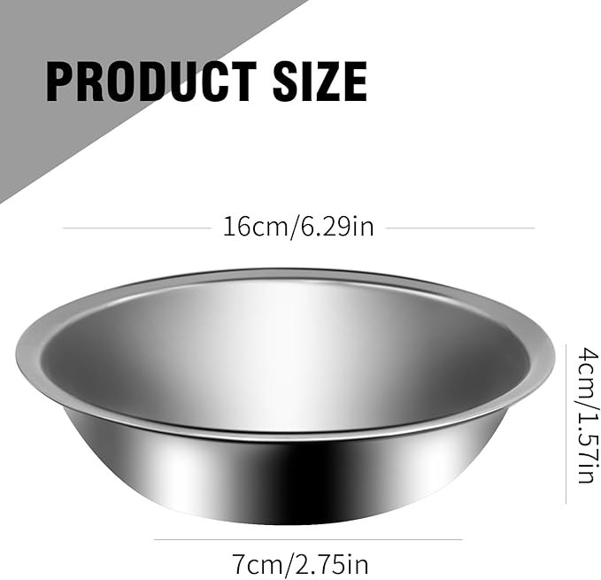 UOIENRT 10 Packs Small Stainless Steel Bowls, 3/4 Quart Prep Bowls with Flat Base, 6 1/2 Inch Wide Metal Bowl for Kitchen Prep Cooking Baking Serving Mixing Cereal
