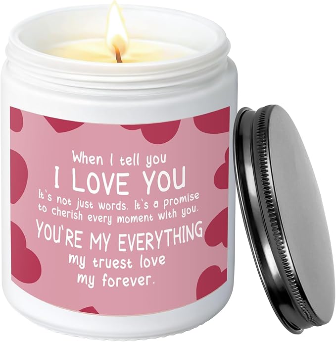 MOASITN I Love You Candle Candles for Her Him, Romantic Valentines Day, Anniversary, Birthday, Christmas for Wife, Girlfriend, Boyfriend, Husband, Natural Soy Wax Scented Candles