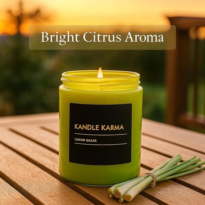 Luxury Soy Wax Candle, Lemongrass Scented Candle Gifts for Women, Non-Toxic, Highly Scented & Long Lasting Upto 35 Hours Burning Time Natural Large Aromatherapy Bathroom Candles: 250 Oz