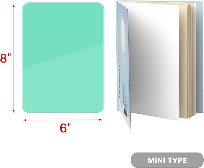 Mint Green Mini Desktop Pure Glass Whiteboard, Small Slope Slick Desk Whiteboard Glass, Desk White Board, Desktop White Board Dry Erase, Stenography Artifact for Office Homeschooling Décor, 8x6 inch
