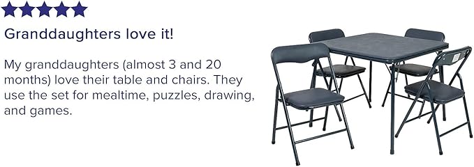 Flash Furniture Mindy Kids Navy 5 Piece Folding Table and Chair Set