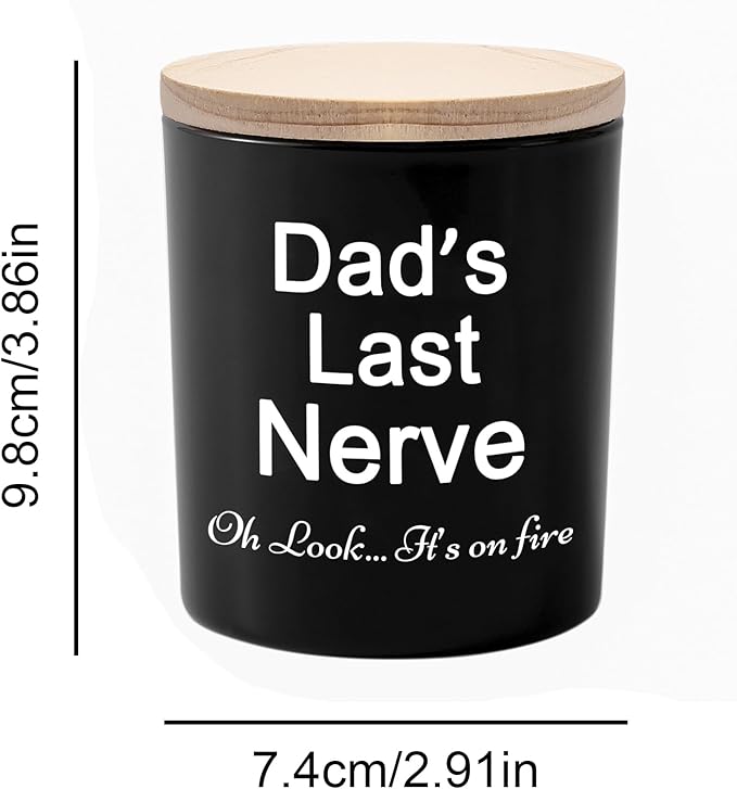 BFJLIFE Gifts for Dad from Daughter/Son Funny Unique Fathers Day Christmas Birthday Gift for Dad Stocking Stuffers Dads Last Nerve Sandalwood Scented Soy Candles