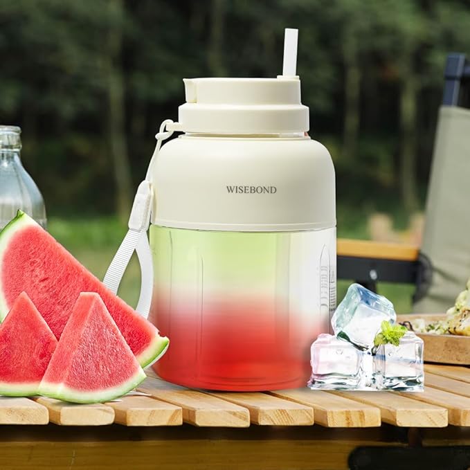 WISEBOND Portable Smoothie Blender for Shakes & Smoothies 43oz 1300ML large Capacity Cordless Juicer Cup Sharp Blades Powerful Blending Juice Vegetable Crush Small Ice for Kitchen Gym Outdoor