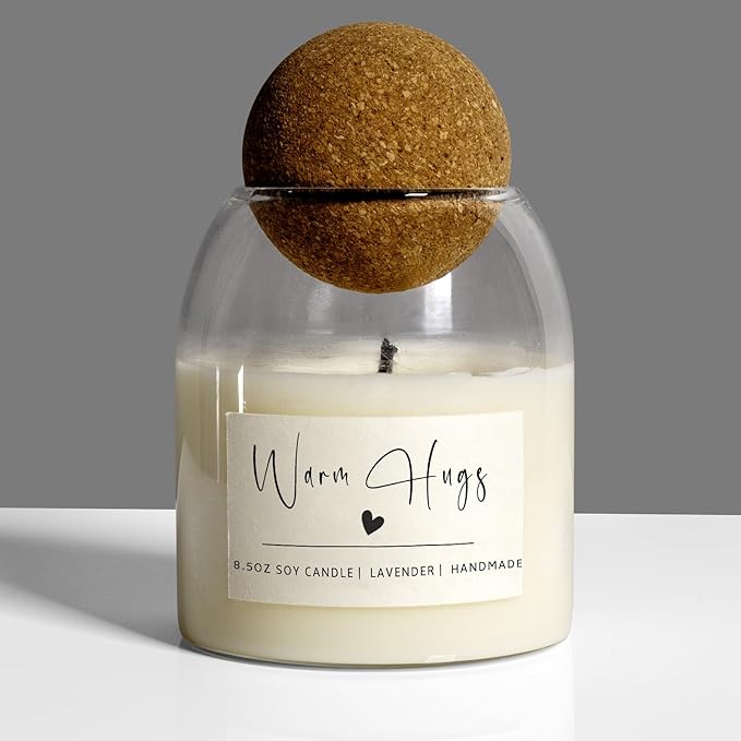 Warm Hugs Scented Candles Gifts, Sympathy Gift Hug Candle, Thinking of You Get Well Soon Gifts for Women, Long-Lasting Candle Burns for 60-Hours