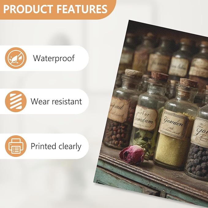 RPSIRVFO Oil Art Spices Wall Decor Unframed Spices on rustic shelf Ideal choice for wall decoration in living rooms bedrooms bathrooms offices
