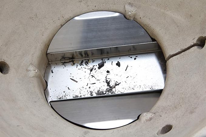 Upgrade Slid Out Ash Drawer for Big Green Egg Accessories Ash Tool, Ash Drawer for Large Big Green Egg Only, Green Egg Replacement Parts Ash Clean Tool, Stainless Steel(New Version)