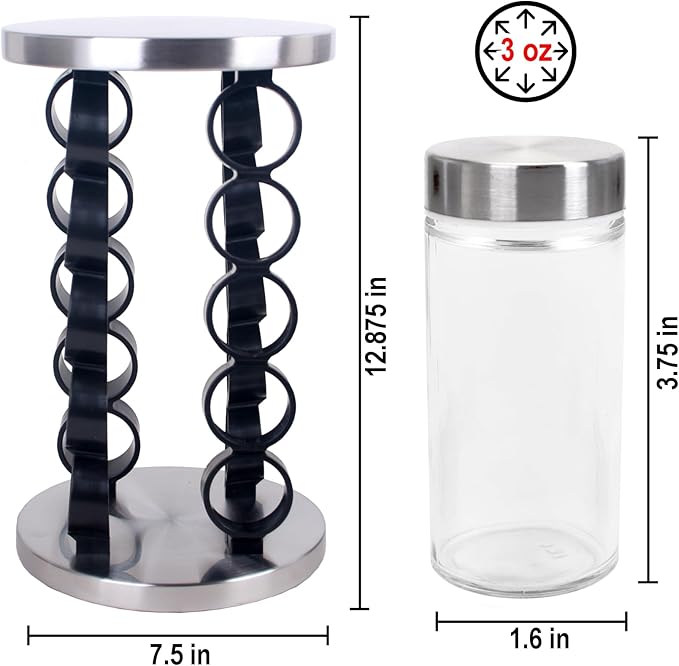 Orii 20 Jar Stainless Steel Rotating Spice Rack