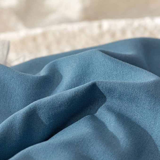 Blue Comforter Set Twin Size Solid Lake Blue Comforter Set Soft Breathable Comfy Fluffy Lightweight Blue 3 Piece Comforter Set Twin Size Women Men
