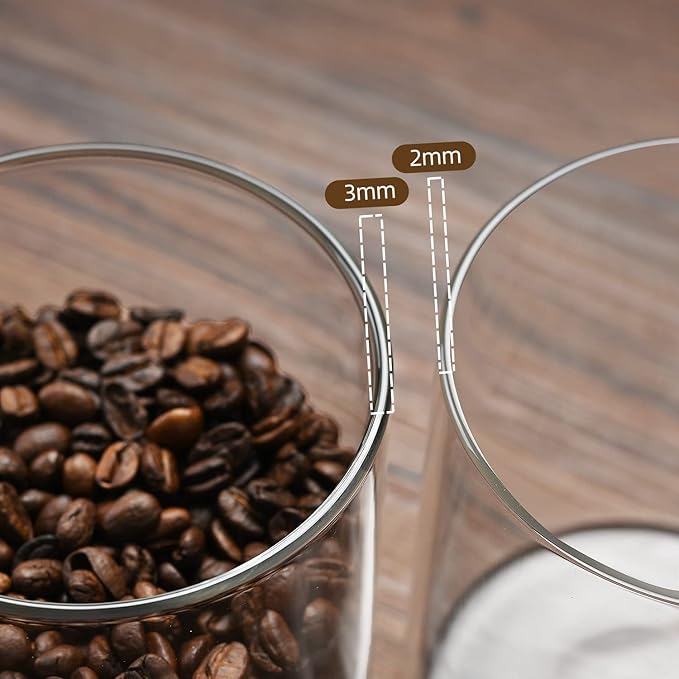 umieo Glass Food Storage Containers with Bamboo Lids Large Glass Food Storage Jars for Coffee Bar Tea Sugar (Clear Glass)