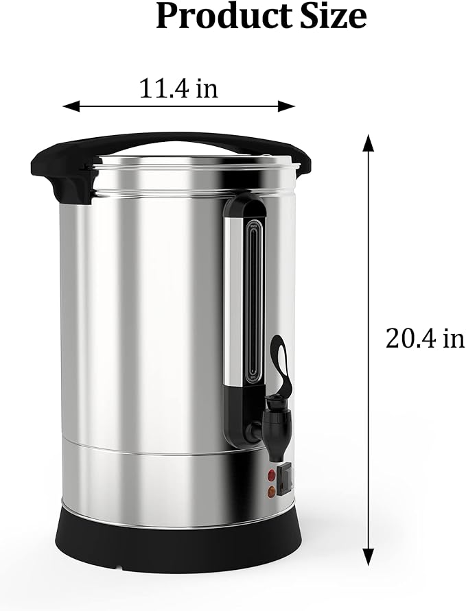 100 Cups Coffee Urn - 14l(3.8 Gallon) Large Coffee Maker,Commercial Coffee Maker - Stainless Steel, Double-Wall Insulated, Quick Brewing - Ideal for Large Events