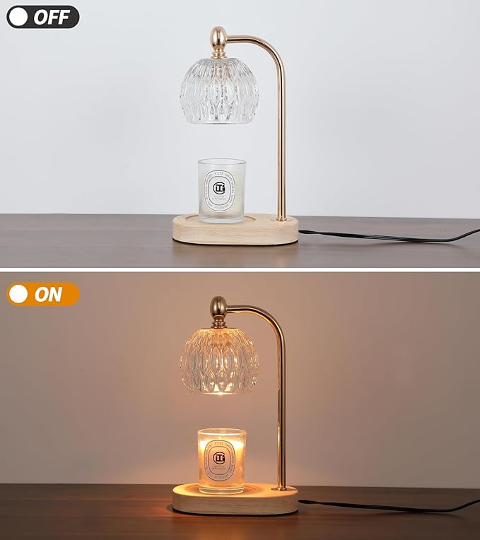Candle Warmer Lamp with Timer and Dimmer,Flameless Electric Wax Melt Warmer for Jar Candles With 2 Bulbs,House Warming Gifts,Mother's Day/Birthday/Christmas Gifts For Mom/Wife,Home Decor Lamp