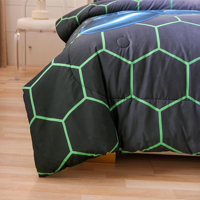 NTBED Game Console Comforter Set for Boys Girls Kids 3D Gaming Geometric Lightweight Microfiber Bedding Sets (Multi, Twin)