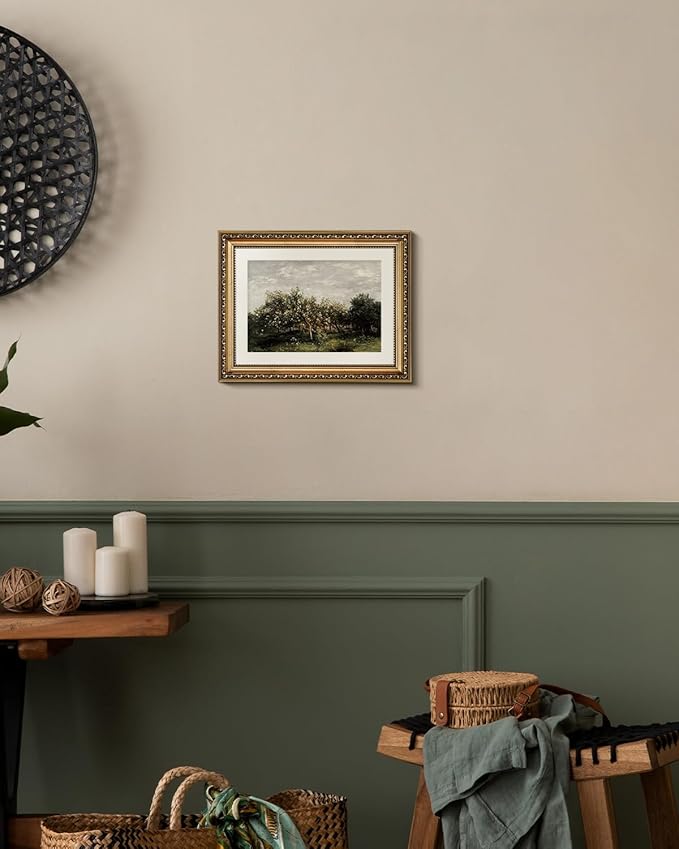 VIYYIEA Gold Framed Wall Art Canvas Print Home Decor Fruit Trees Vintage Oil Painting Prints Modern Blossom Apple Tree Pictures Botanical Landscape Farmhouse Wall Decor for Bedroom Bathroom 11x14in