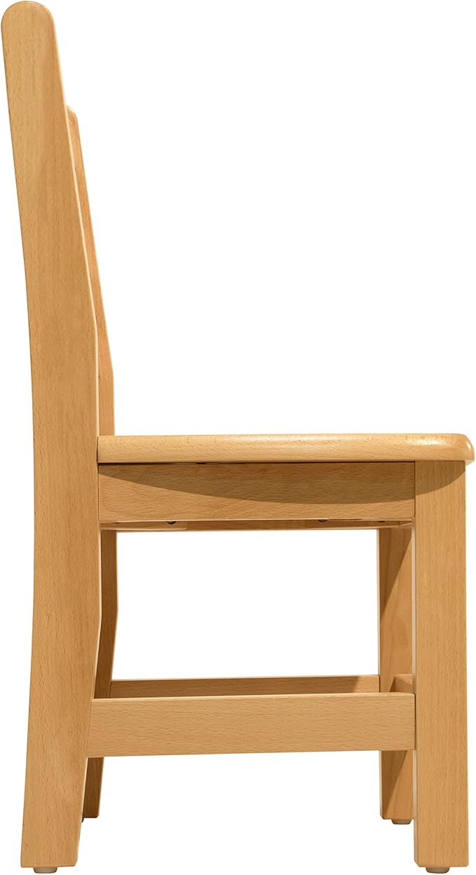 Kids Wooden Chair Set, Fully Assembled Youth Ladderback Wood Chairs for Children, 16" Seat Height for Ages 10-11 (Set of Two)
