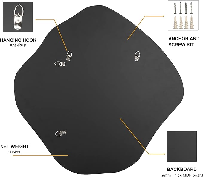 BOMINICA Irregular Wall Mirror Asymmetrical Mirror Frameless Mirror for Bathroom Living Room Entryway Bedroom, 20" x 20"