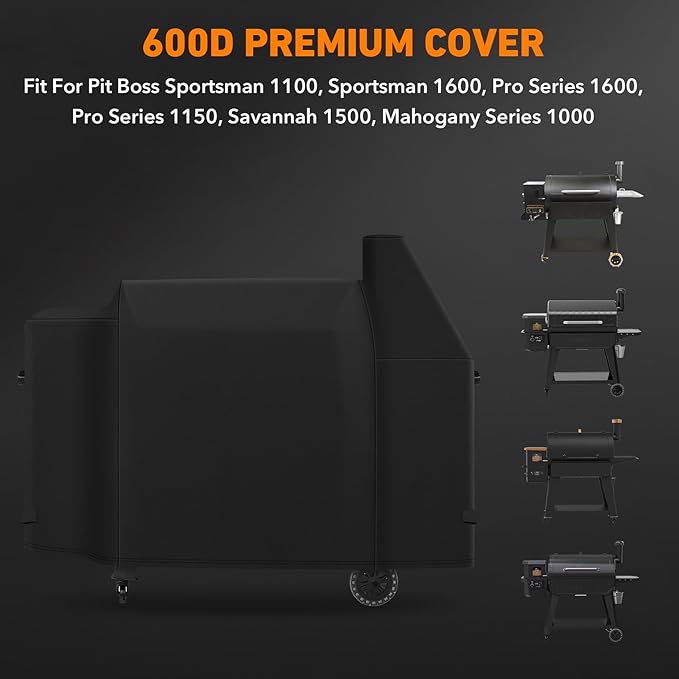 ZBXFCSH Heavy Duty 600D Polyester Cover Compatible with Pit Boss Savannah Onyx Edition,Pit Boss Sportsman 1100, Sportsman 1600, Pro Series 1600, Pro Series 1150,Mahogany Series 1000 Wood Pellet Grill