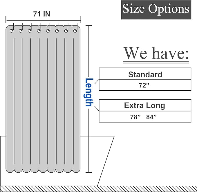 N&Y HOME Waffle Weave Shower Curtain with Snap-in Fabric Liner Set, 12 Hooks Included - Grey Shower Curtain Hotel Style, Water-Repellent & Washable, Mesh Top Window - 71x72, Gray