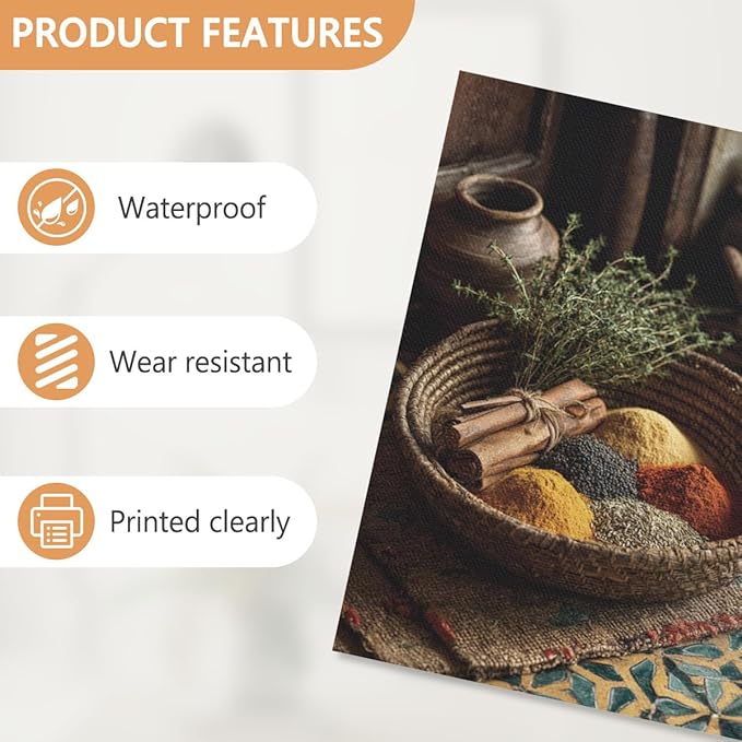 RPSIRVFO Basket Spices Canvas Oil Art Unframed Spices in a woven basket Beautiful decorations for bedrooms living rooms corridors bathrooms and dorm
