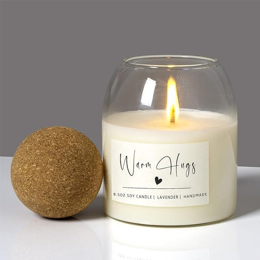 Warm Hugs Scented Candles Gifts, Sympathy Gift Hug Candle, Thinking of You Get Well Soon Gifts for Women, Long-Lasting Candle Burns for 60-Hours