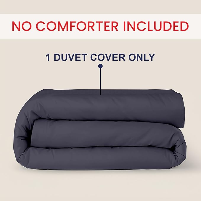 Kotton Culture 1 Pc Twin Size Duvet Cover Only -100% Egyptian Cotton Sateen 600 Thread Count Ultra Soft Premium Durable Comforter Cover Zipper Closure & Corner Ties (Dark Grey, Twin/Twin XL 68" X 90")