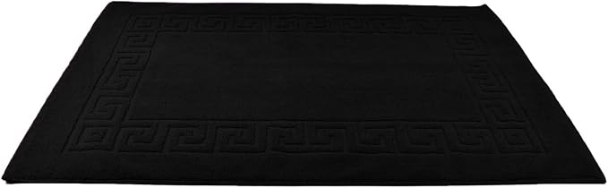 DAN RIVER Greek Bath Mat - Black, 100% Ring Spun Cotton, Pack of 2, 20x32 inches, 800 GSM, Non-Slip, Absorbent, Quick Drying, Machine Washable Bathroom Floor Mats for Shower, Kitchen & Bath