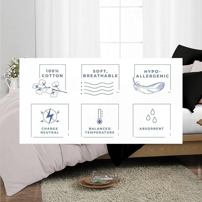 Kotton Culture 1 Pc California King Size Duvet Cover Only -100% Egyptian Cotton Sateen 600 TC Ultra Soft Premium Durable Comforter Cover Zipper Closure & Corner Ties (Night's Shadow,104"x98")