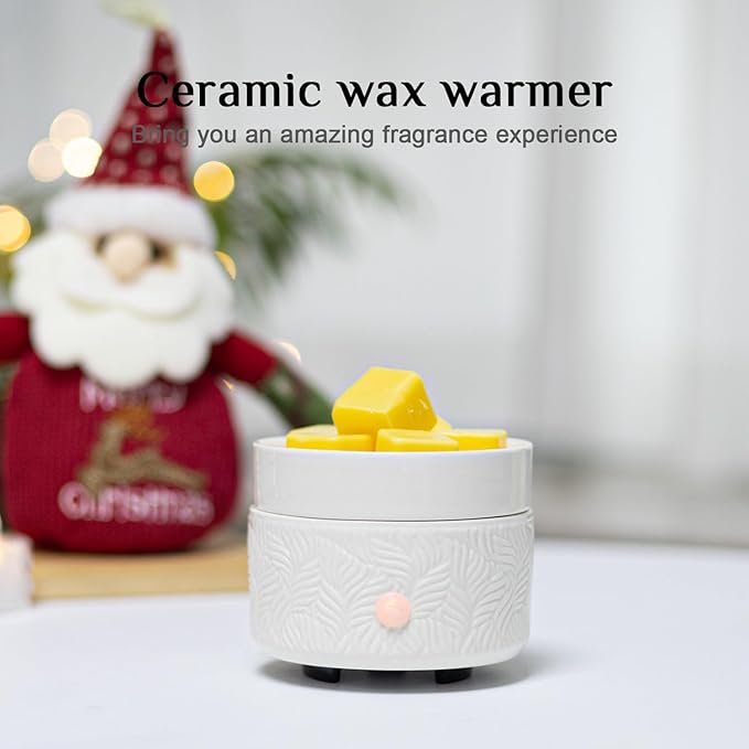 Wax Melts Candle Warmer Burner - Ceramic Fragrance Wax Warmer 3-in-1 Essential Oil Burner Electric Scented Fragrance Candle Melter for Scented Wax Tart Cube Aromatherapy Home Office Bedroom Gifts