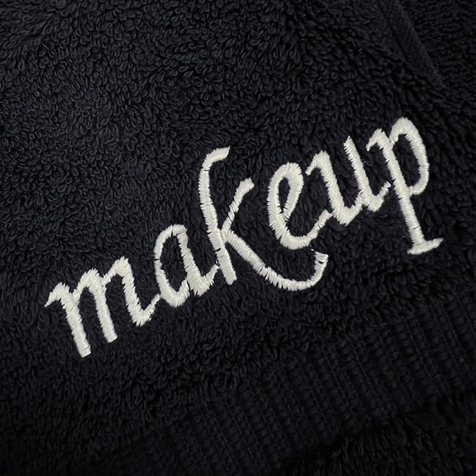 Chakir Turkish Linens Premium Cotton Absorbent Turkish Towels (Washcloth - 6 Piece - Black-Makeup)