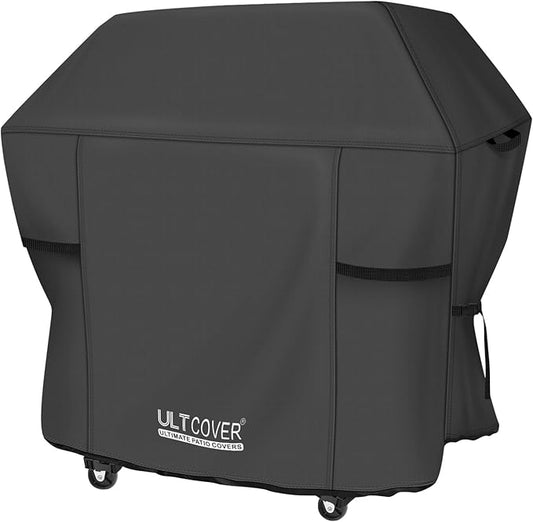 ULTCOVER Waterproof Grill Cover 64 inch, Heavy Duty BBQ Cover for 4-6 Burners Outdoor Gas Barbecue Grill, Black
