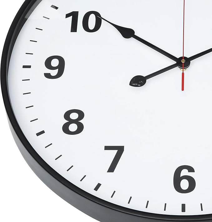 LEIKE Metal Large Wall Clock 24IN Black, Retro Silent Quartz Battery Operated, Decorative for Patio, Kitchen, Living Room, Bedroom, Pool