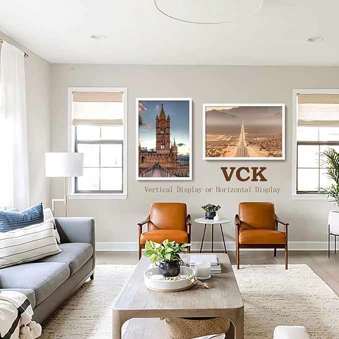 VCK 24x36 Poster Frame Set of 4 - White, Gallery-Quality Wood Picture Frames, 1.1-Inch Wide Border, Polished Plexiglass, Vertical or Horizontal Wall Display for Photo/Art/Prints, White