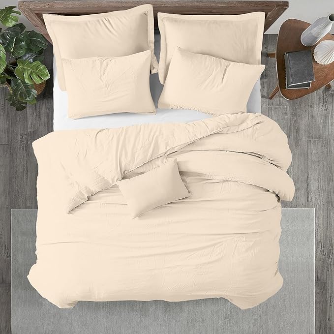 Kotton Culture 1 Pc Queen Size Duvet Cover Only -100% Egyptian Cotton Sateen 600 Thread Count Ultra Soft Premium Durable Comforter Cover Zipper Closure & Corner Ties (Butter, Queen/Full 90" X 90")