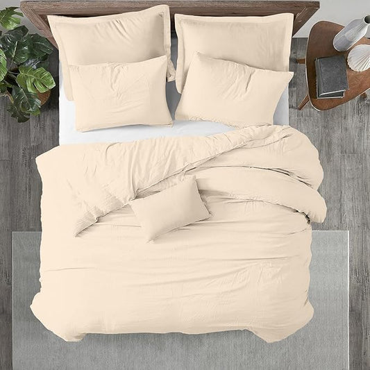 Kotton Culture 1 Pc Queen Size Duvet Cover Only -100% Egyptian Cotton Sateen 600 Thread Count Ultra Soft Premium Durable Comforter Cover Zipper Closure & Corner Ties (Butter, Queen/Full 90" X 90")
