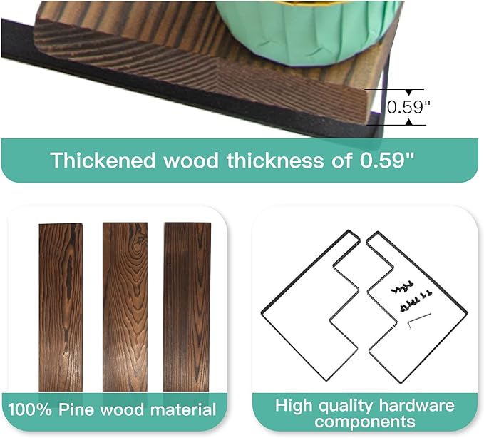 Wooden Cologne Organizer Stand Display Riser Stand Tiered Perfume 3 Tier Organizer Rustic Display Shelf for Cupcake Candle Fragrance Crystal Stone Succulent plant Small ornament