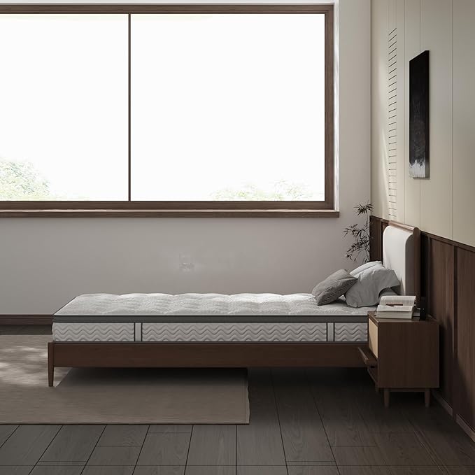 8 Inch Twin Mattress, Foam & Bonnell Springs Hybrid Mattresses, Fiberglass Free - No Odor - 365 Night Trial