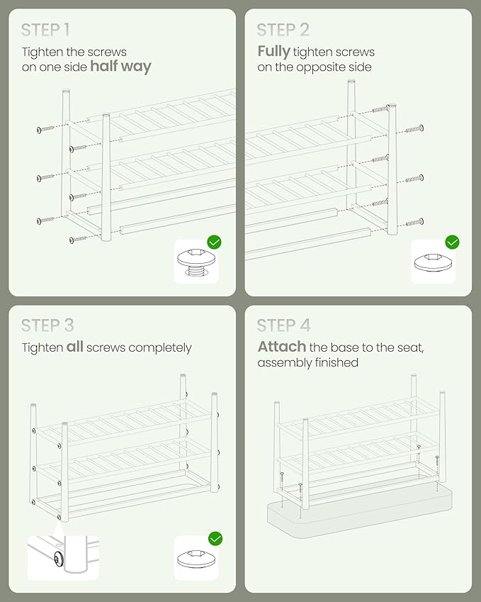 VASAGLE EKHO Collection - Shoe Rack Bench, Storage Bench for Entryway, Synthetic Leather with Stitching, Mid-Century Modern, Loads 300 lb, 11.8 x 31.5 x 19.7 Inches, Forest Green ULSB054C01