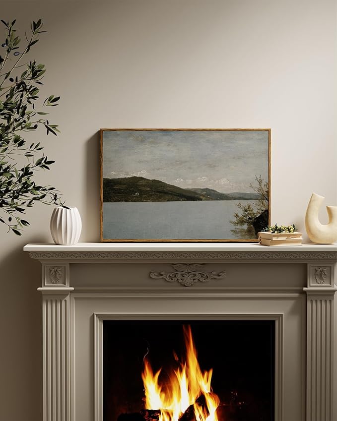 InSimSea Framed Canvas Wall Art Vintage Decor, Classical Landscape Paintings Artwork, Large Prints, Vintage Nature Decor, Retro Wall Decoration for Bedroom Living Room Bathroom, 16"x24"