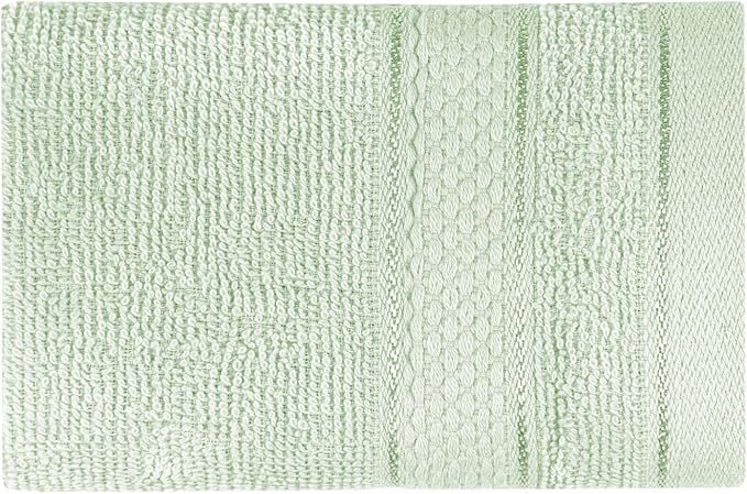 Casa Lino Face Towels & Body Wash Cloths for Showering - 100% Cotton Wash Cloths for Bathroom - Highly Absorbent & Quick Drying Washcloth Set - Cotton Washcloths 24 Pack - 12" x 12" (Light Sage Green)