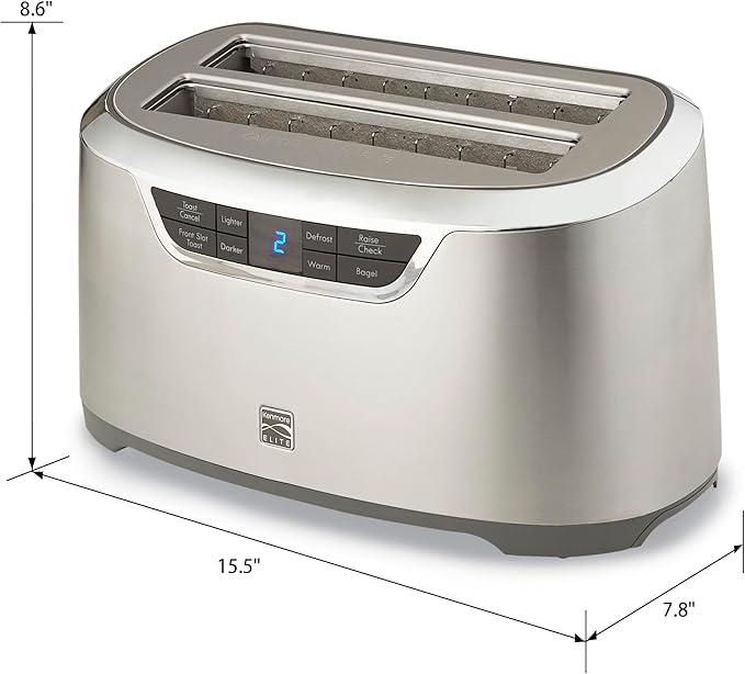 Kenmore Elite 76774 4-Slice Auto-Lift Long Slot Toaster in Stainless Steel