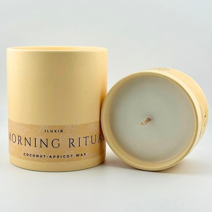 Morning Ritual Scented Candle – Palo Santo, Sandalwood & Earthy Moss – Luxury Soy Candle for Meditation, Relaxation & Yoga – Vegan, Phthalate-Free, Made in USA – 13 oz with Luxury Gift Box