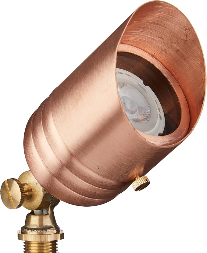VOLT Fat Boy 12V Solid Copper Outdoor Spotlight for Low Voltage Landscape Lighting of Yard, Lawn, Garden, Patio, Trees & House