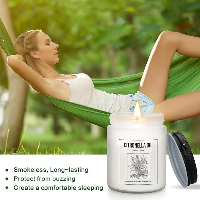 6 Pack Citronella Candles Outdoor, 42Oz Citronella Candles with Citronellas Oil and Soy Wax, Summer Gifts for Indoor Outdoor, 300 Hours Burn Citronellas Candle for Outside Patio Camping BBQ