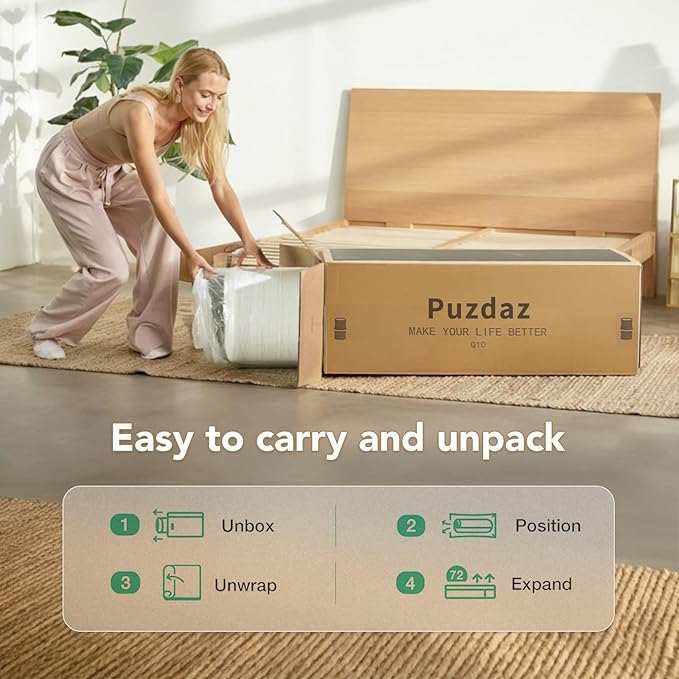 6 Inch Queen Memory Foam Mattress- CertiPUR-US Certified Foam Mattress in a Box -Medium Firm Support for Pressure Relief with Washable Bamboo Fiber Cover for Kids Single Bunk Trundle Bed