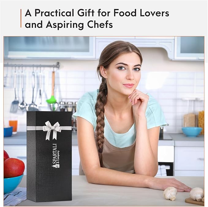 3-Piece Kitchen Knife Set – Includes 8” Chef Knife, 7” Nakiri, 3.5” Paring – High Carbon German Stainless Steel Blades, Ergonomic Handle – Versatile Knife Trio for Chopping, Dicing, and Slicing