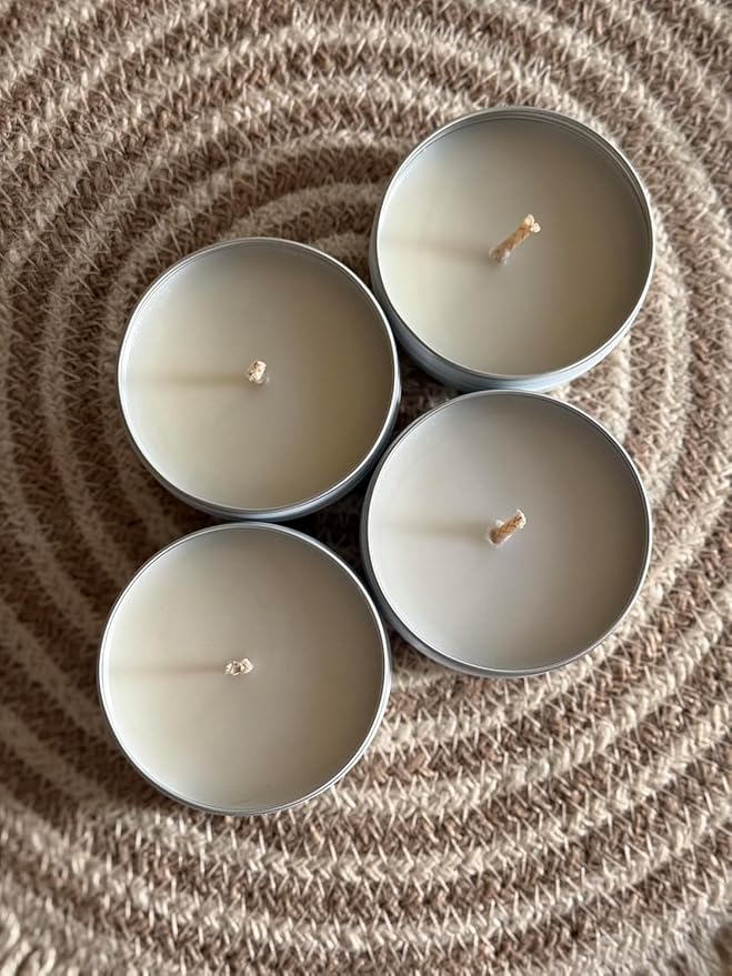 Cashmere Musk Luxury Candle – Cozy & Elegant Scent with Amber, Vetiver & Florals – Vegan, Handcrafted, Phthalate-Free, Cruelty-Free Coconut Wax Candle for Home(Pack of 4, 2 oz. Each)