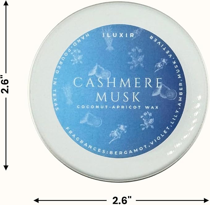 Cashmere Musk Luxury Candle – Cozy & Elegant Scent with Amber, Vetiver & Florals – Vegan, Handcrafted, Phthalate-Free, Cruelty-Free Coconut Wax Candle for Home(Pack of 4, 2 oz. Each)
