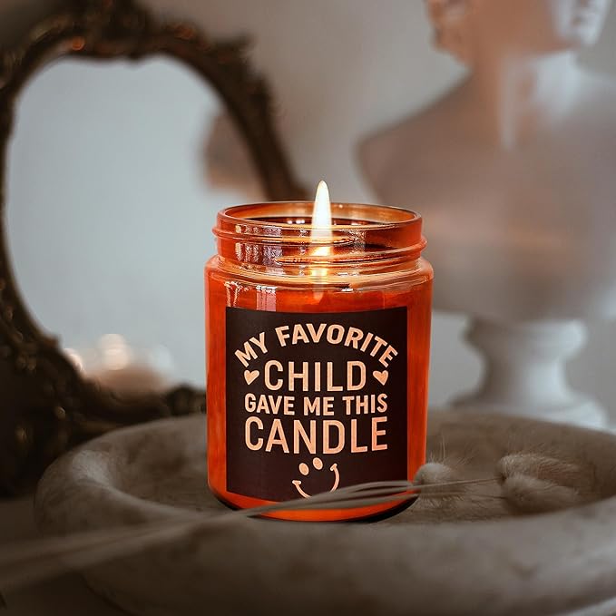 Birthday Gifts for Mom from Son, Daughter - Favorite Child Candle - Mom Candle, Funny Mother Gifts - Fun Relaxing Gift for Women - Lavender Vanilla Natural Soy Wax Candle for Home